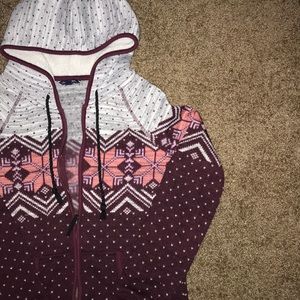 American eagle zip up hooded sweater